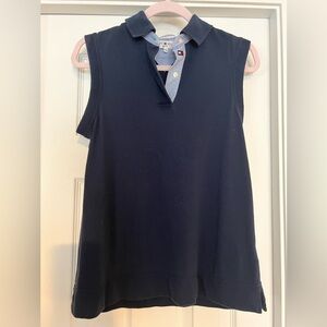 Tommy Hilfiger Dark Blue Sleeveless Polo Top